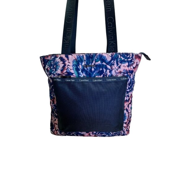 Calvin Klein Multi-Color Floral Print With Adjustable Straps Tote Bag Size M - Picture 1 of 13